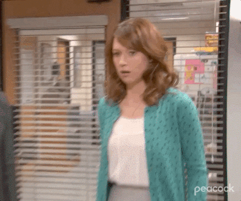 GIF of woman looking concerned with text of "Oh, NO!" at the bottom of the screen. 