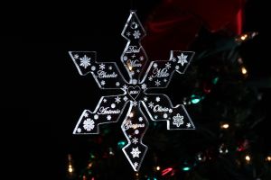 Family Names Snowflake - 1/8" Clear acrylic ornament