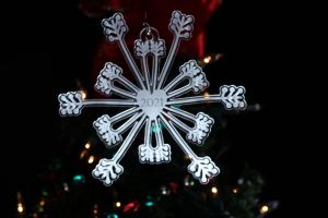 Shooting arrow/heart ornament made of 1/8" Clear acrylic