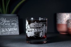 11 oz whiskey glass with Canalside Buffalo Details engraved